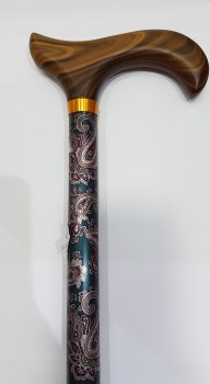 BASTON REGULABLE ESTAMPADO EMPUÑADURA MADERA